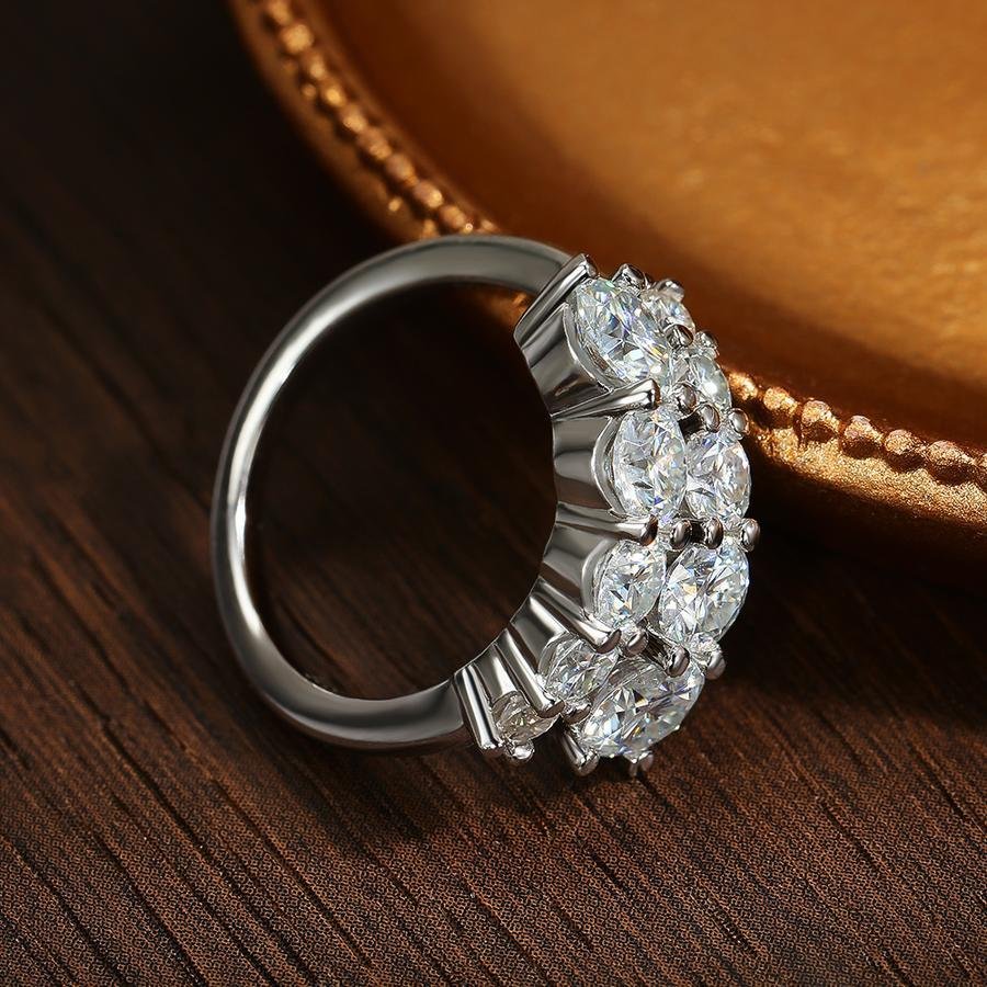 123a0cad619b4bed8343f11ff69753a3~ Moissanite Cincin Pria Wanita : D VVS Ring for Women Sparkling Diamond Engagement Wedding - Image 3