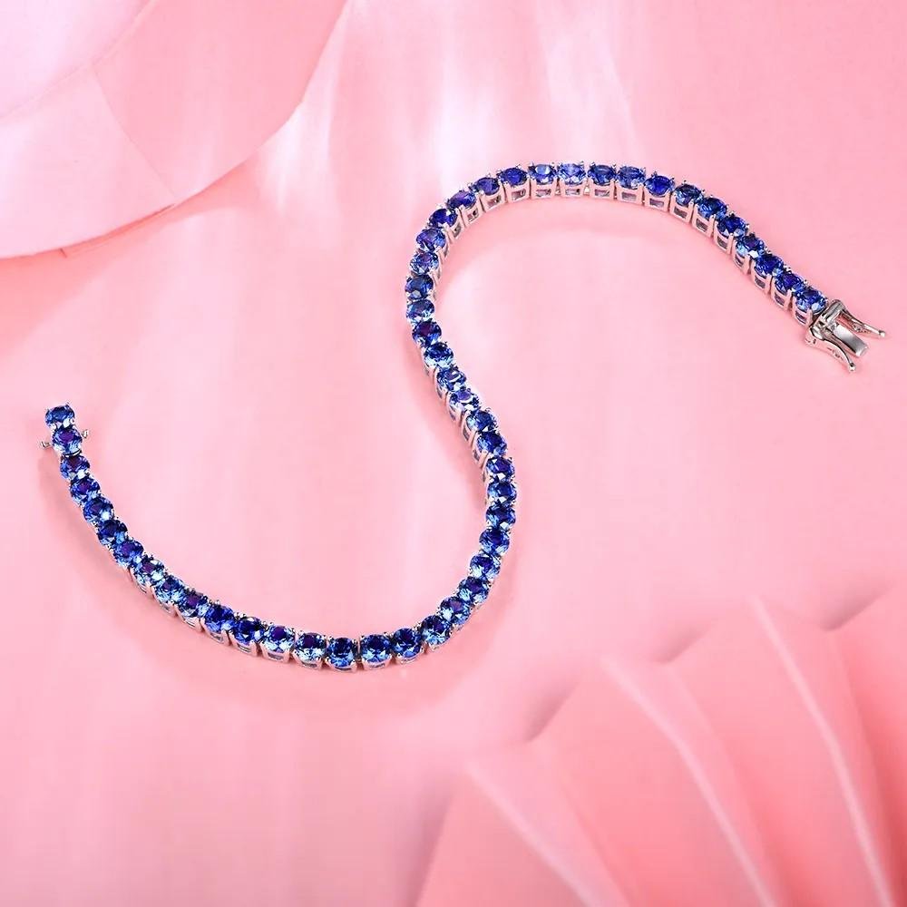 26c47e28-1395-4c16-b47f-b39cfa8d397d Tanzanite Sapphire Spinel Gemstone Gelang Pria Wanita : Strand Bracelets Fine Jewelry Gift - Image 2