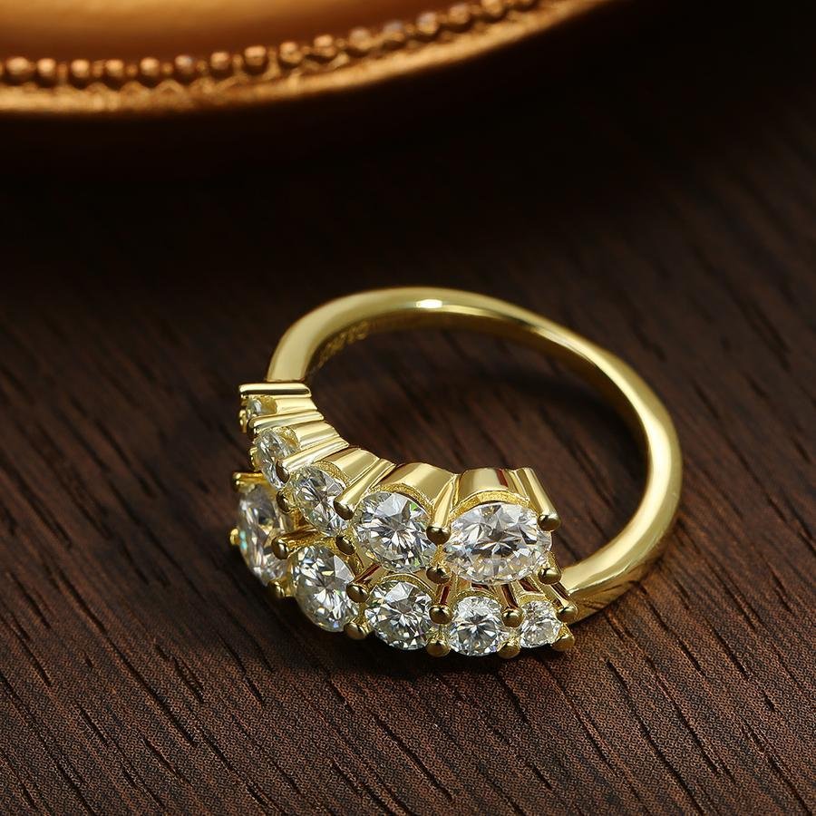 2f83c6e1f95a496c8afc1766439a7019~ Moissanite Cincin Pria Wanita : D VVS Ring for Women Sparkling Diamond Engagement Wedding - Image 2