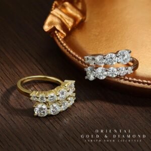 Moissanite Cincin Pria Wanita : D VVS Ring for Women Sparkling Diamond Engagement Wedding