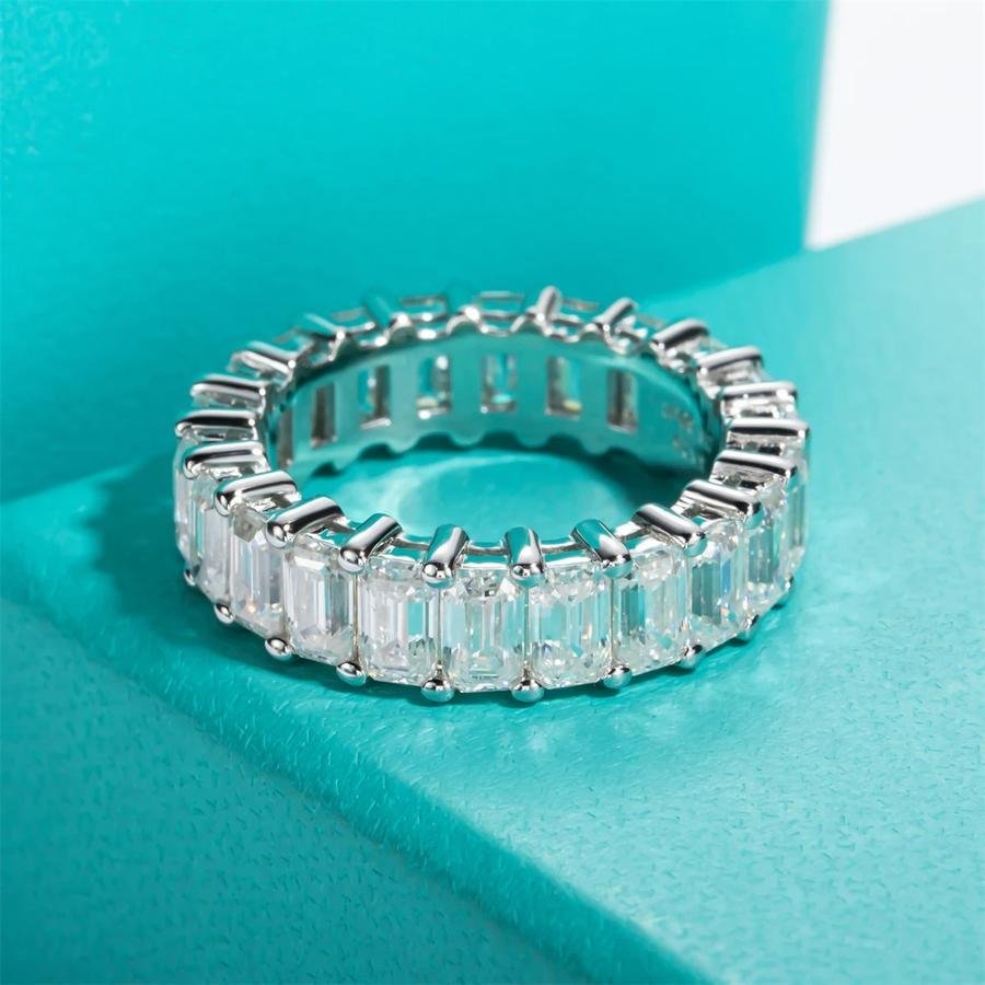 65d9d6474420473dbd6c11bc2f1a7225~tplv-aphluv4xwc-origin-jpeg Moissanite Cincin Pria Wanita : 6.3ct D Color Emerald Eternity Wedding Band Rings Jewelry - Image 3