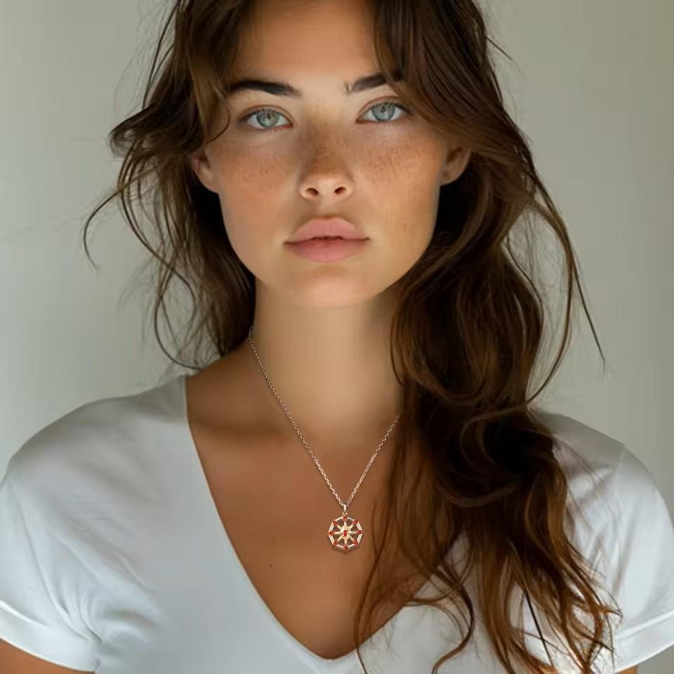 6e22f6aa37f541ef80b9953e2570938f~ Moissanite Kalung Pria Wanita : Enamel Craft Nine Head Chinese Myth Pendant Classic of Mountains and Seas 925 Sterling Silver Necklace - Image 4