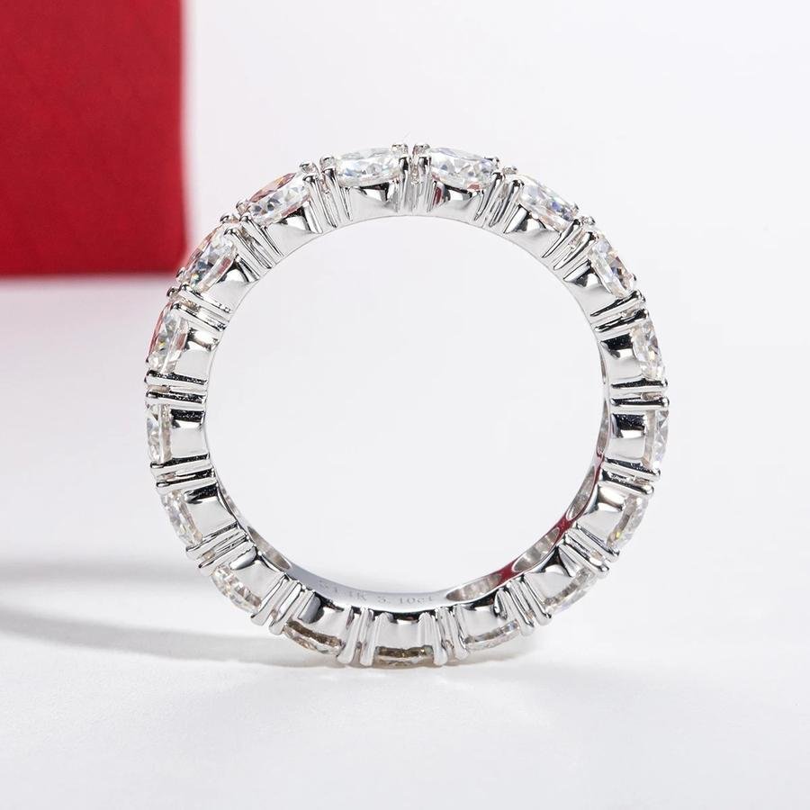 805a2e51ee88460d82bbb17a4bd52ed9~ Moissanite Cincin Pria Wanita : 4mm 5cttw D Color Eternity Ring Wedding Band Jewelry Gift - Image 2