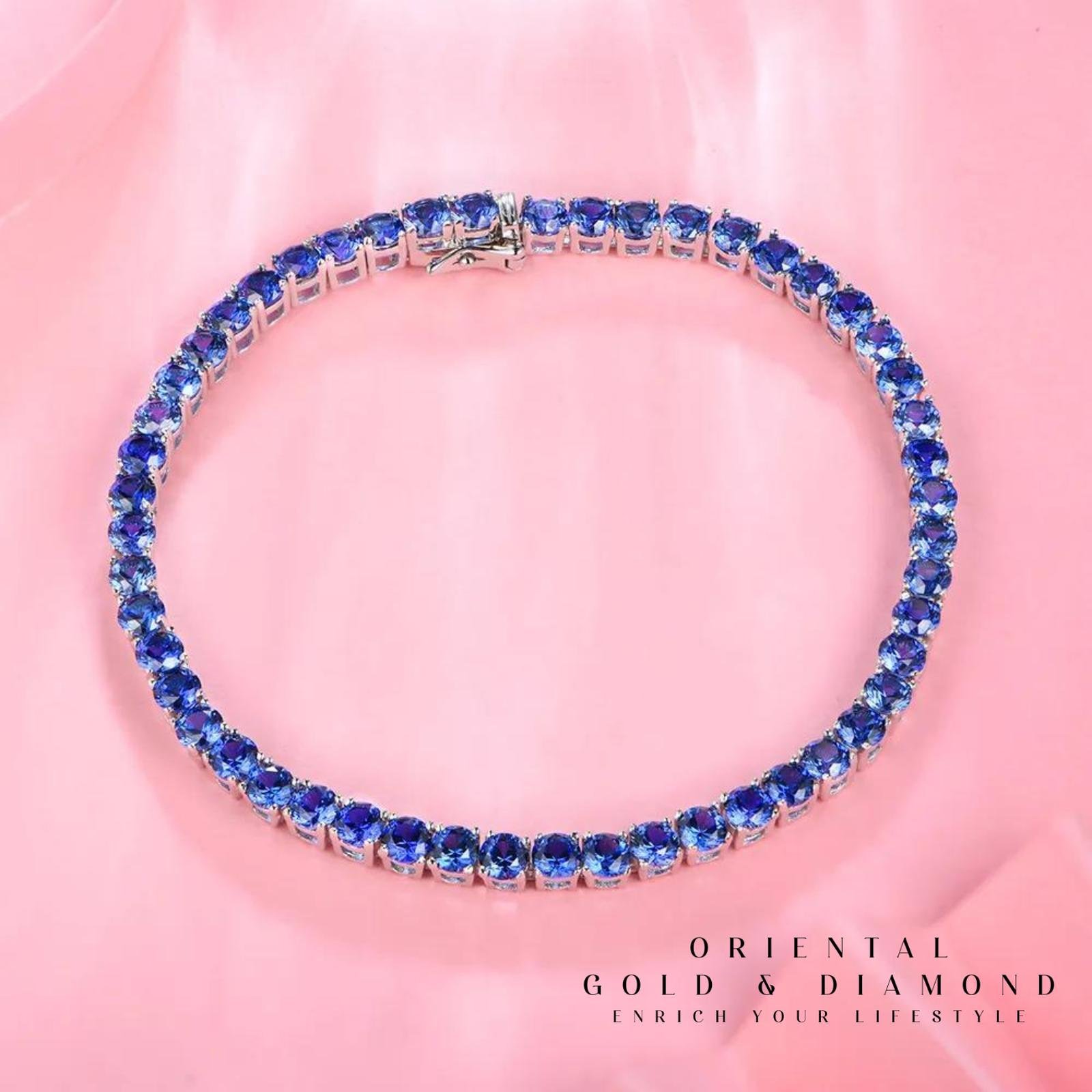 a647845e-e7dc-4d6b-aced-344e51d41cb0 Tanzanite Sapphire Spinel Gemstone Gelang Pria Wanita : Strand Bracelets Fine Jewelry Gift