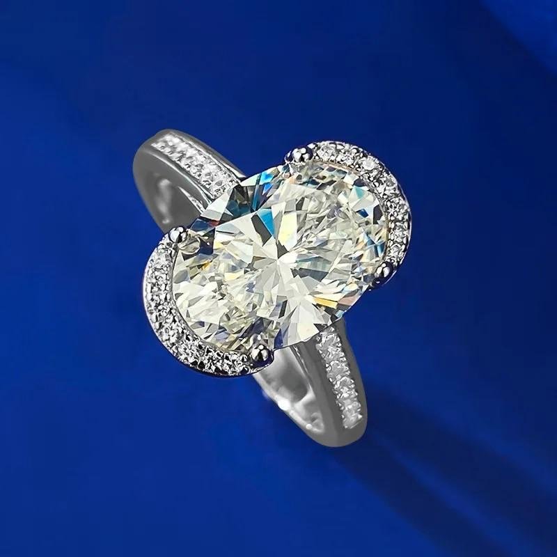 a8b2b023-89b7-4c73-bca7-6b4dc3002b90 Moissanite Cincin Pria Wanita : Oval 3.5 Carat Diamond Engagement Rings For Women Jewelry - Image 3