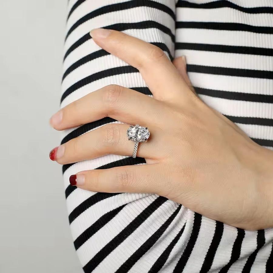 b2649f262c7b46369a262069f0168375~tplv-aphluv4xwc-origin-jpeg Moissanite Cincin Pria Wanita : Genuine 6ct Oval Moissanite Ring Women Jewelry Anniversary Gift GRA Certificate Laboratory Diamond - Image 5