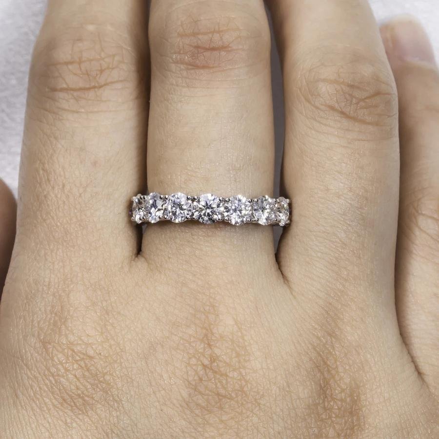 ce518142985f4d21a521609490970a84~ Moissanite Cincin Pria Wanita : 4mm 5cttw D Color Eternity Ring Wedding Band Jewelry Gift - Image 5