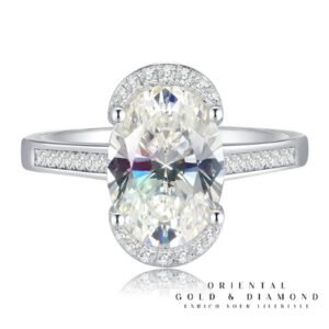 Moissanite Cincin Pria Wanita : Oval 3.5 Carat Diamond Engagement Rings For Women Jewelry