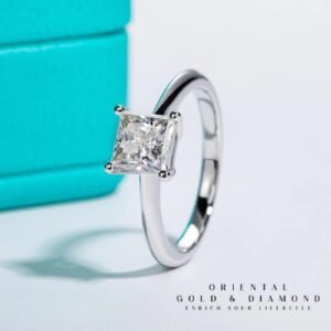 Moissanite Cincin Pria Wanita : 1.2ct Princess Cut D Color Engagement Wedding Ring Women